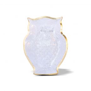 DECO PLATE OWL CLEAR GOLD 18.5X14X2.5CM