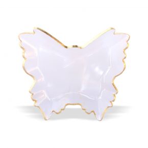 DECO PLATE BUTTERFLY CLEAR GOLD  27X23.5CM