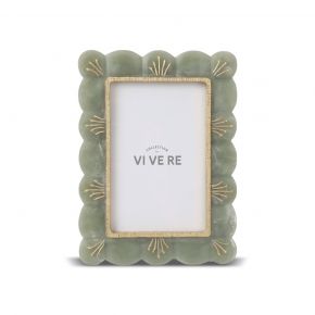 PHOTO FRAME LACE WAVE GREEN GOLD 4X6INCH