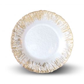 DECO PLATE OLEENA LARGE CLEAR GOLD D34X12CM