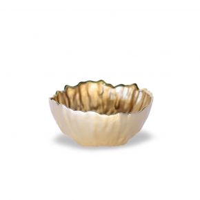 DECO BOWL ROOT SMALL GLASS GOLD D15X7CM