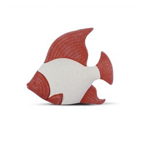 OBJECT DECO FISH RED WHITE 24X10X21CM