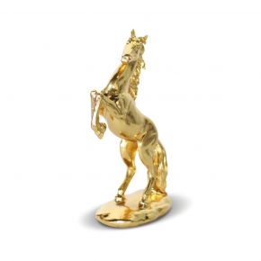 OBJECT DECO HORSE STAND GOLD 16.6X9X30CM