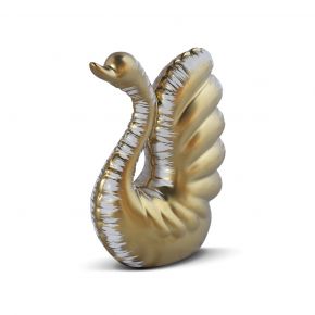 OBJECT DECO SWAN STAND UP GOLD 16X8X20CM