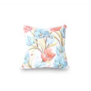 CUSHION COVER FLOWERS PINK BLUE 45X45CM