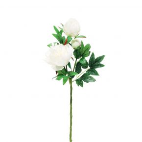 FLOWER PEONY WHITE 65CM
