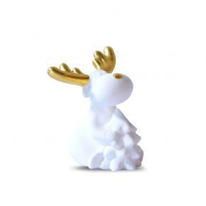 OBJECT DECO DEER CHRISTMAS TREE WHITE SMALL
