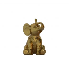 OBJECT DECO ELEPHANT SITTING GOLD 12X17.6CM