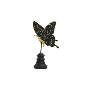 OBJECT DECO BUTTERFLY SMALL BLACK GOLD 15X26.5CM