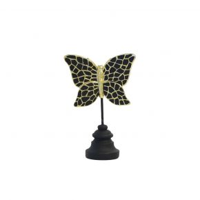 OBJECT DECO BUTERFLY FRONT BLACK GOLD 16X23.5CM