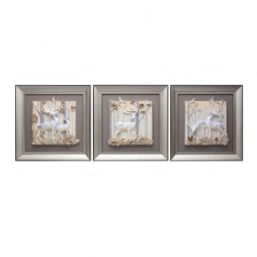 WALL DECO NEW DEER FOREST WHITE BROWN 210X70CM