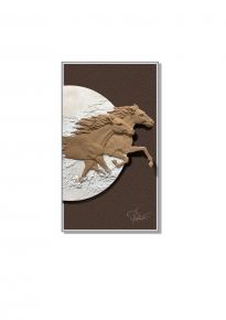 WALL DECO TWO HORSE BROWN 80X140CM