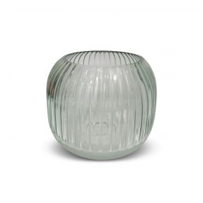 VASE DECO CUBE LINES GREEN 18X18x15CM