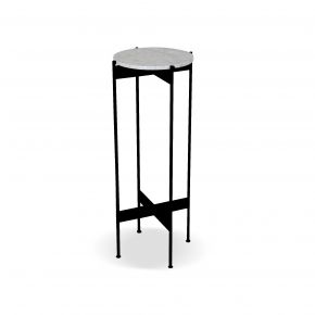 KELLY SIDE TABLE MARBLE BLACK TALL