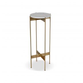 KELLY SIDE TABLE MARBLE GOLD TALL