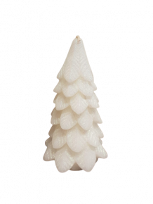 DECO CANDLE CHIRSTMAS TREE WHITE D9X16CM