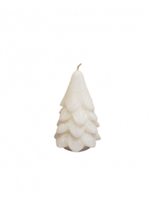 DECO CANDLE CHIRSTMAS TREE WHITE D6.5X11.5CM