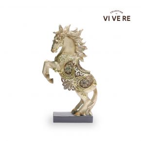 OBJECT DECO HORSE STAND GOLD 15X5.5X26CM