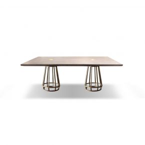 RAYA DINING TABLE 6S WITH BRASS LEG
