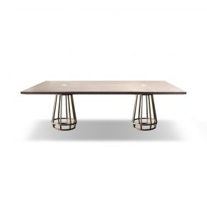 RAYA DINING TABLE 8S WITH BRASS LEG