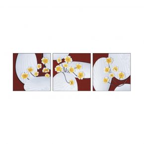 WALL DECO FLOWER WHITE RED 210X70CM